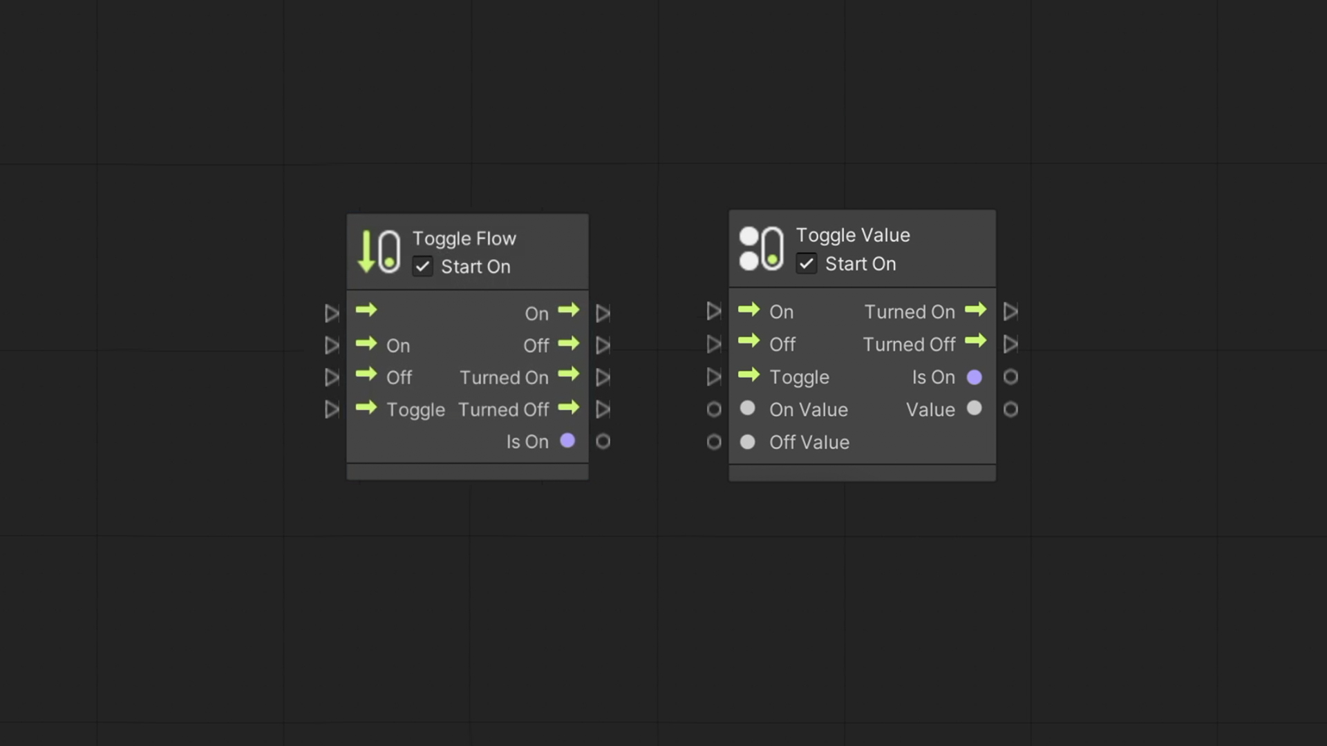 Unity Visual Scripting – Toggle nodes
