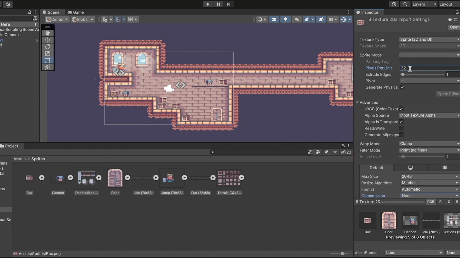 Pixel perfect texture settings