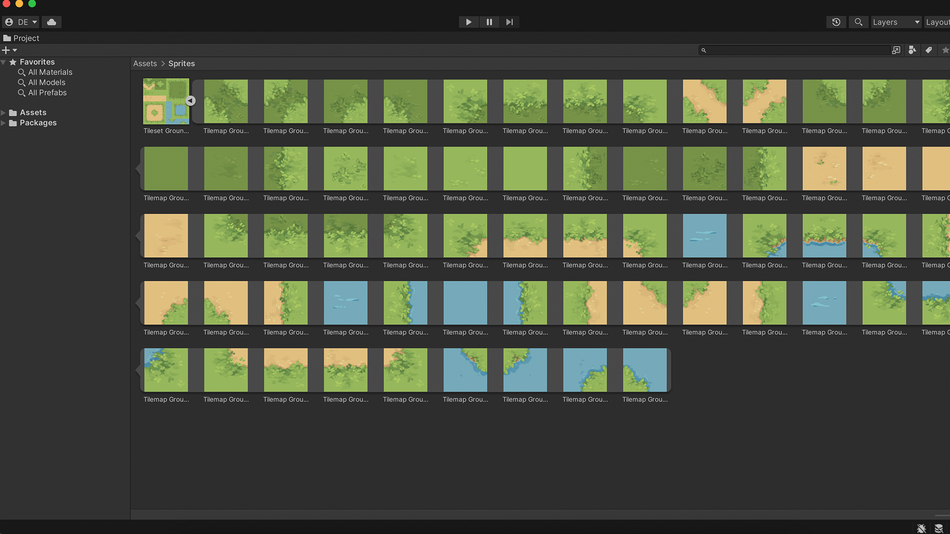 Ground Tile Spritesheet separated into sprites