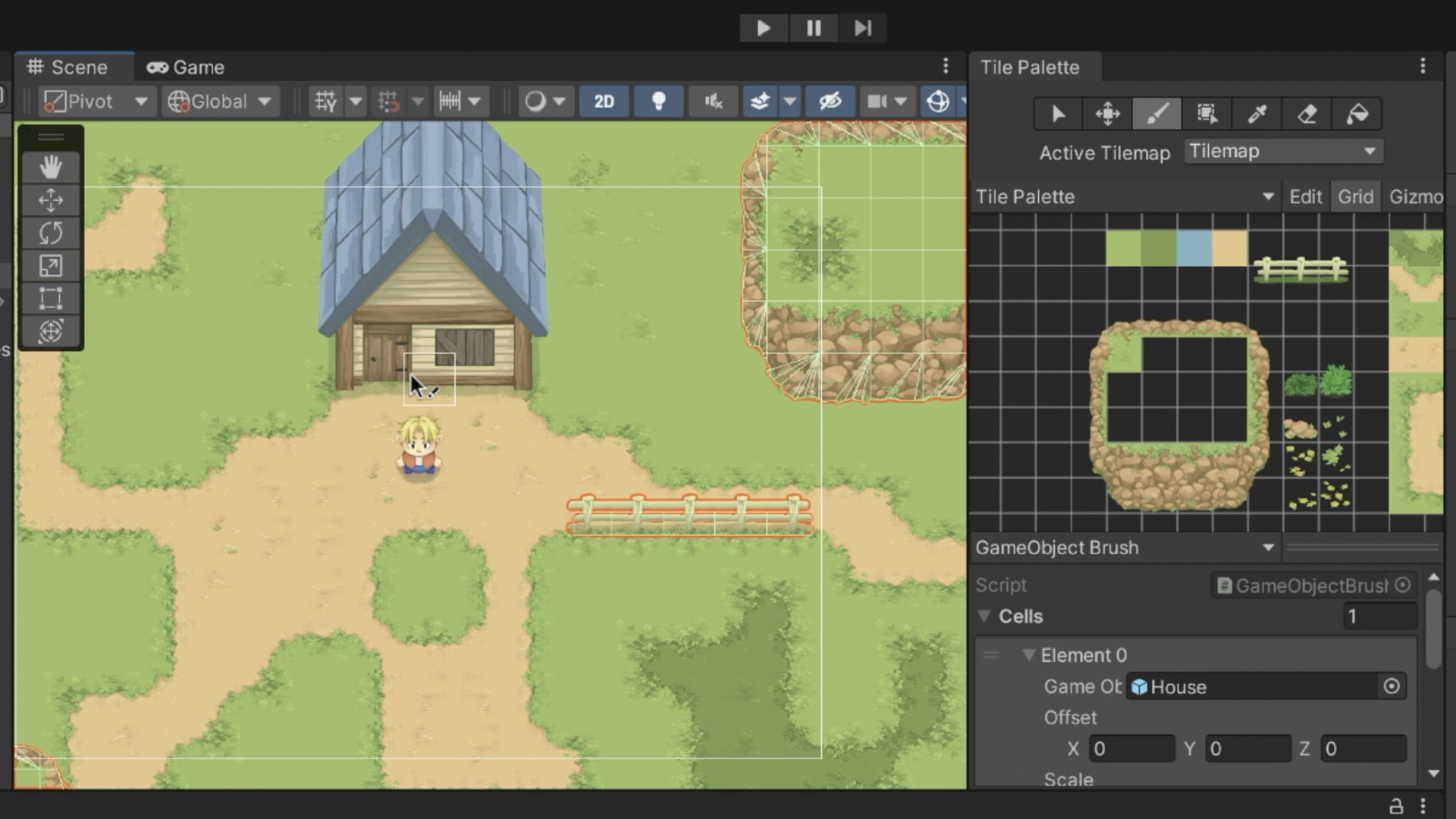 Tile Pallete's brush