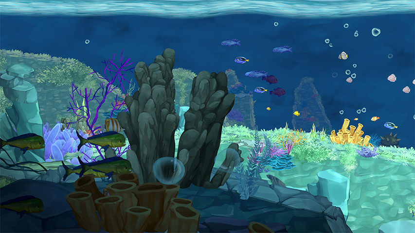 2D Hand Painted Underwater